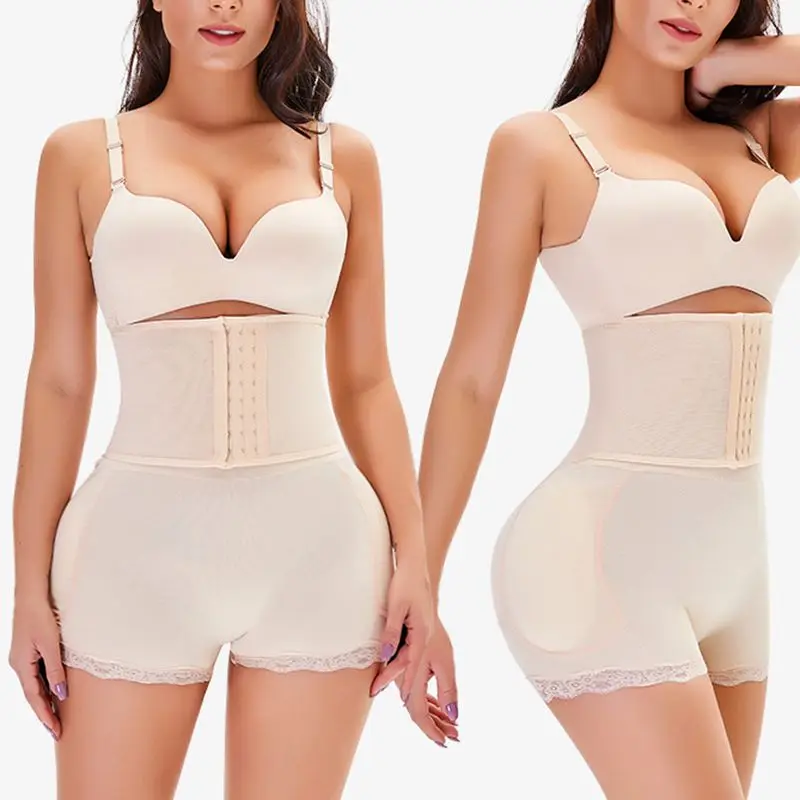 Custom Logo Ladies Waist Trainer Shapewear Thong Tummy Control With Hook High Waist Women Girdle Shorts Seamless Boby Shaper