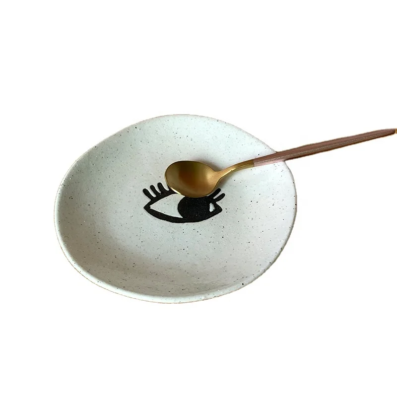 Ceramic Decoration Customized Round Plates Disc Kitchen Fruit Plate Dessert Plate Jewelry disc