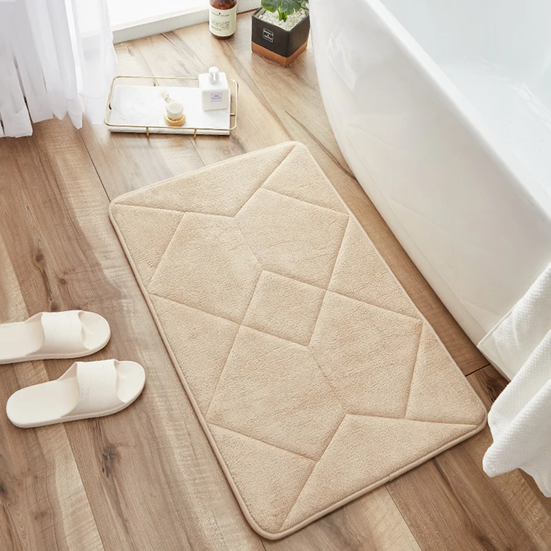 Non Slip memory Flannel Bath Mat embossed pattern Rug