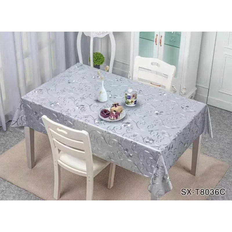 Экологичная Нетканая скатерть из ПВХ с тиснением и металлическим тиснением