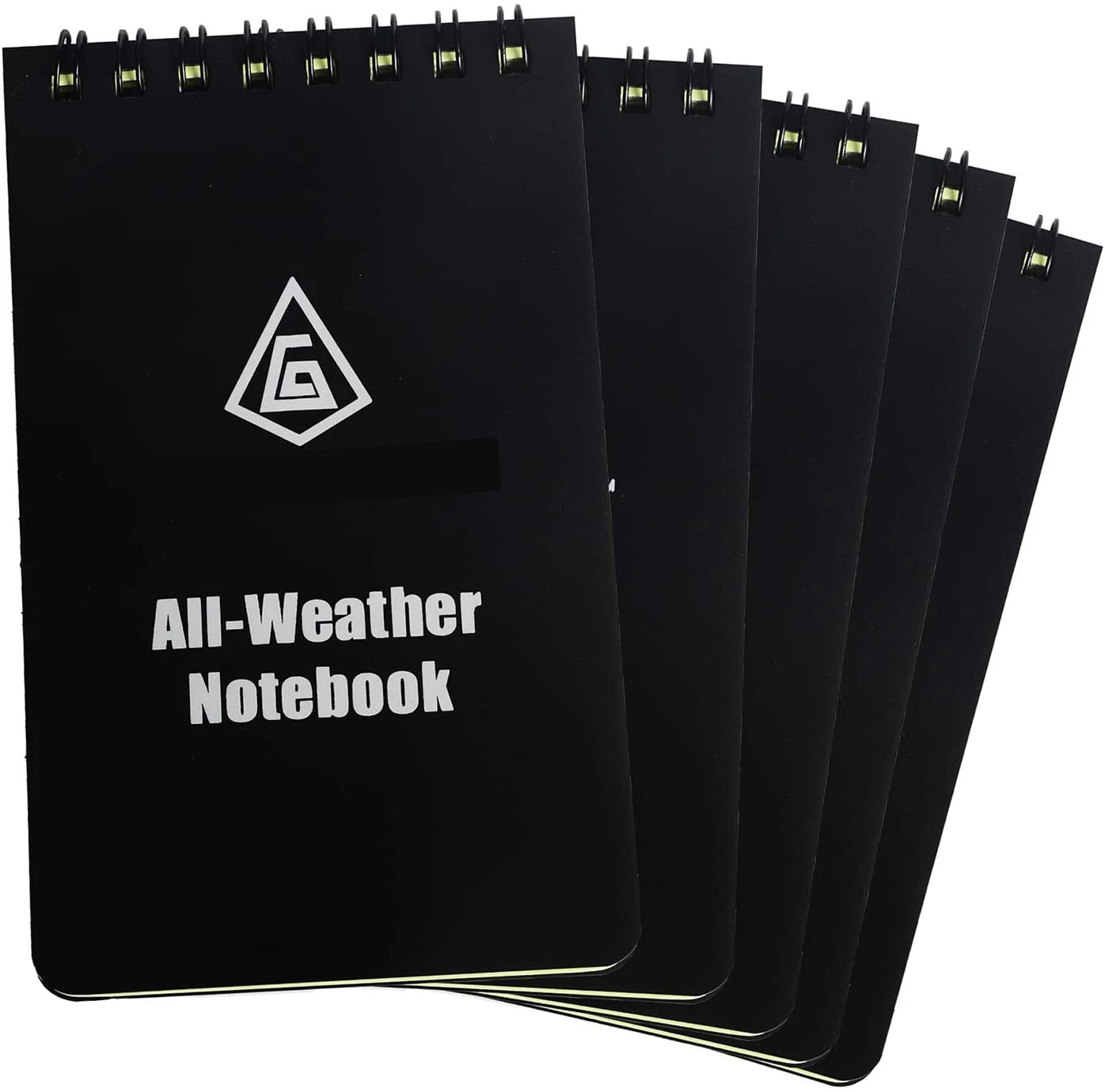 Waterproof Notebook All Weather Shower Pocket Tactical Notepad with Cover Steno Pad Memo Book(black 5pcs)