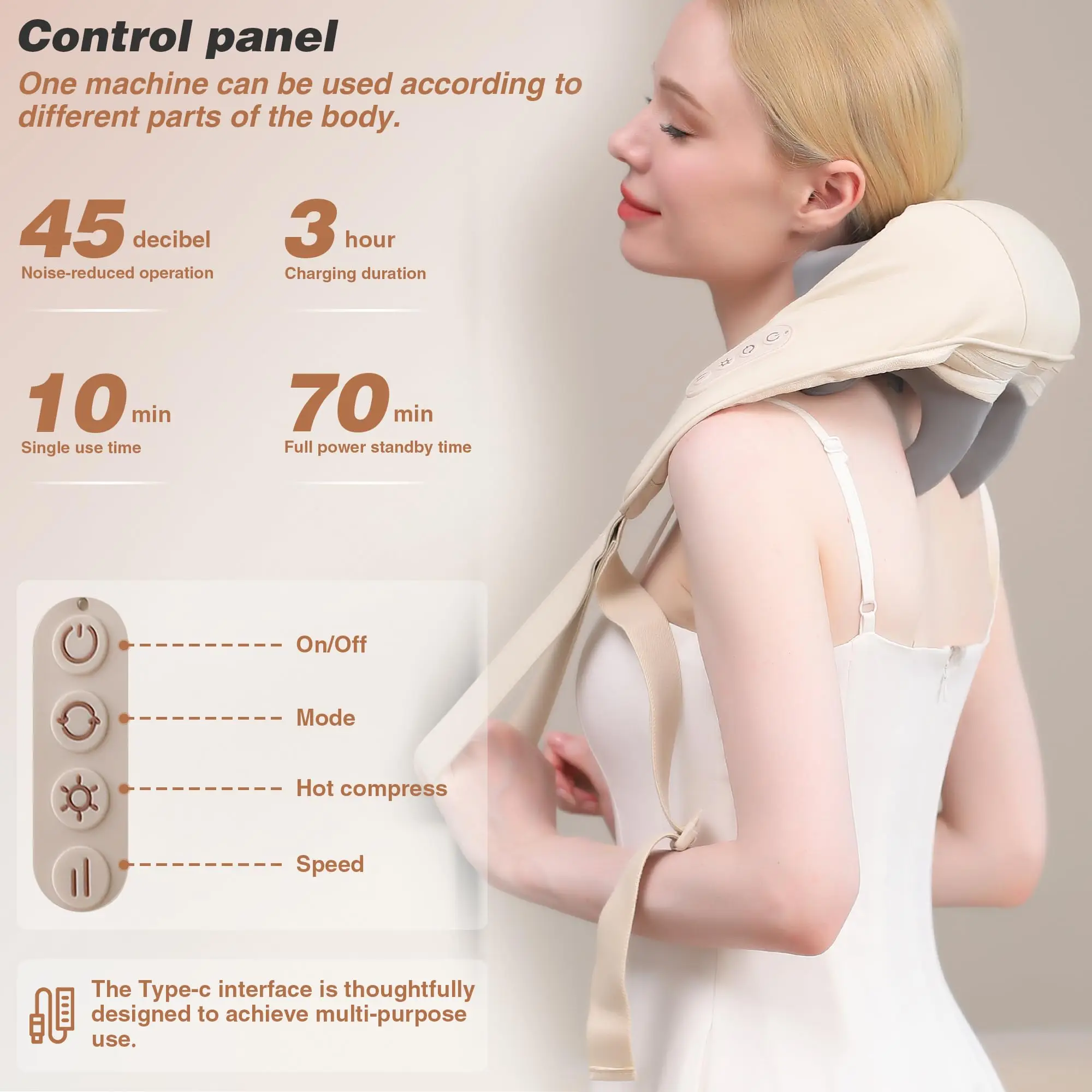 Smart Control Heating Neck Kneading Massager Relief Belt Shiatsu Electric Back Neck Shoulder Massager For Neck Pain