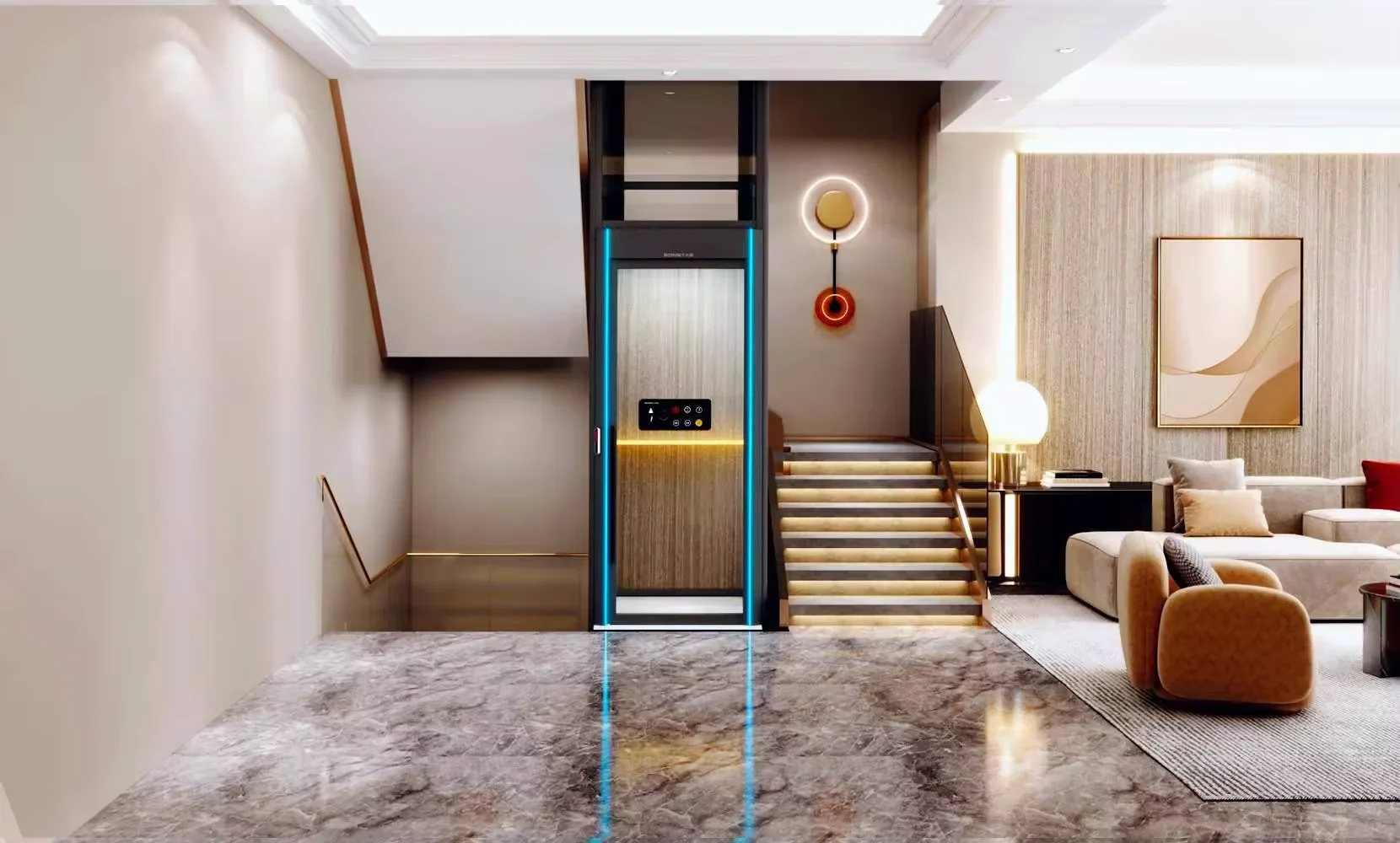 Luxating Indoor Commercial Hotel Handicap Electric Hydraulic Elevator Home Elevator Lift Residential Manufacturers Elevator