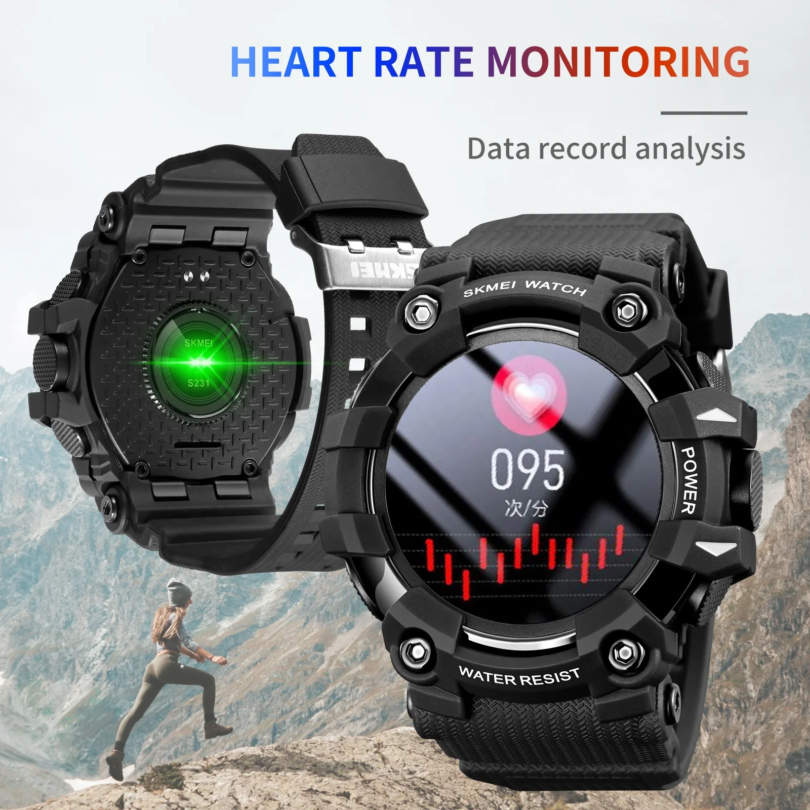Reloj Digital Skmei S231 Men Smart Watch Waterproof Pedometer Calorie Blood Oxygen Heart Rate Smart Wristwatch