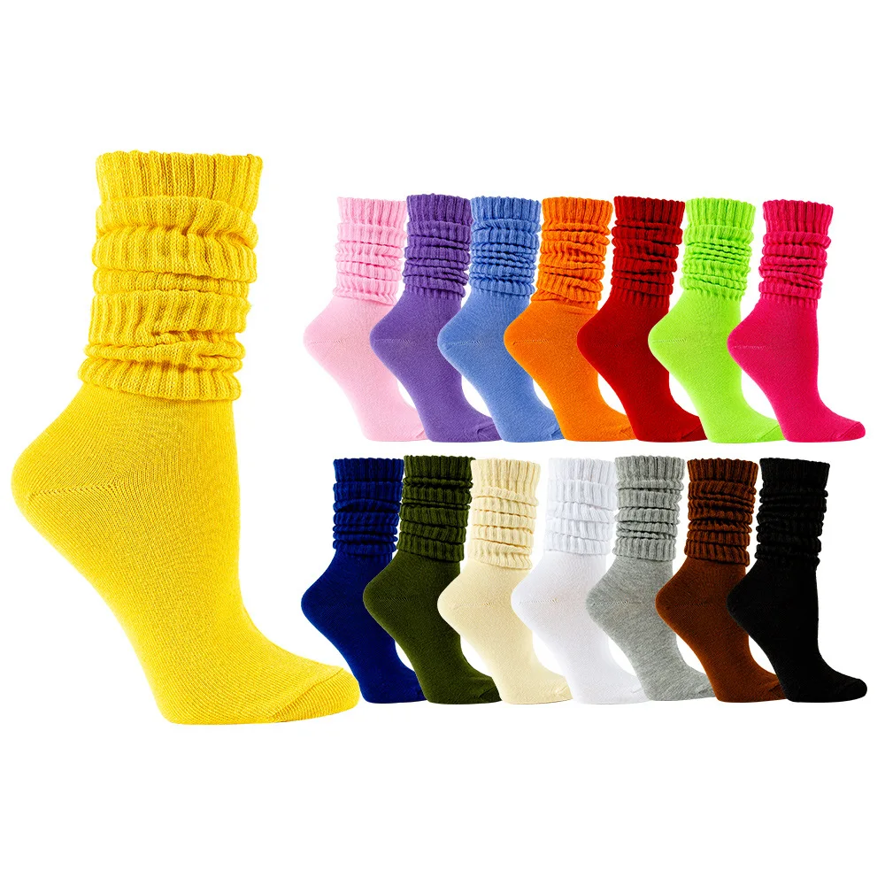 Fashionable Wholesale Cotton Extra-long Heavy Slouchy Socks Custom Thick Vendor Slouch Socks For Women
