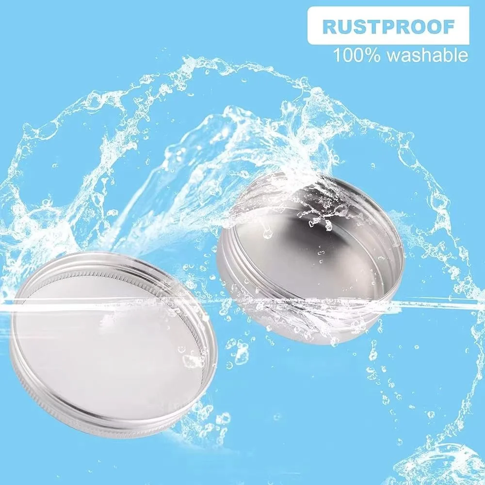 100g 150g 200g 250g big round aluminum tin jar with lids metal can storage