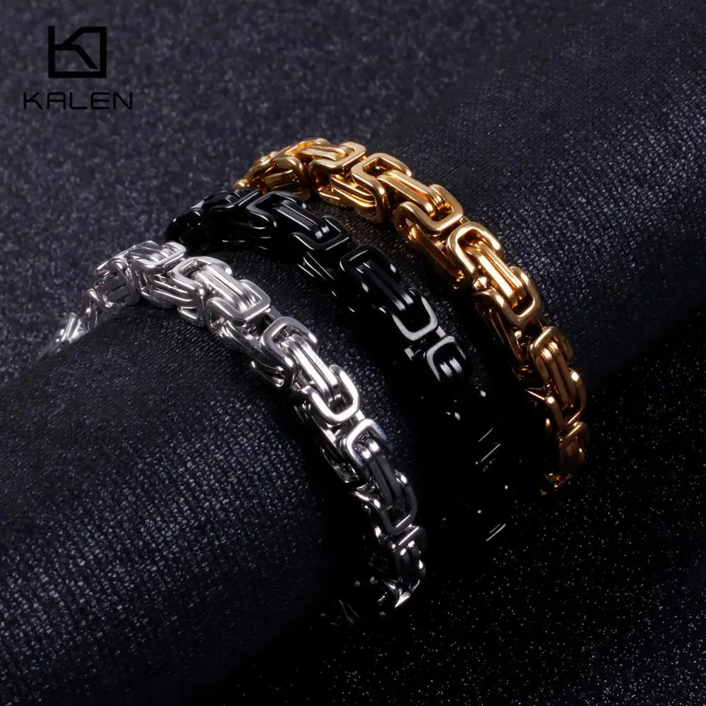 KALEN Stainless Steel Silver Skeleton Charm Bracelets For Men