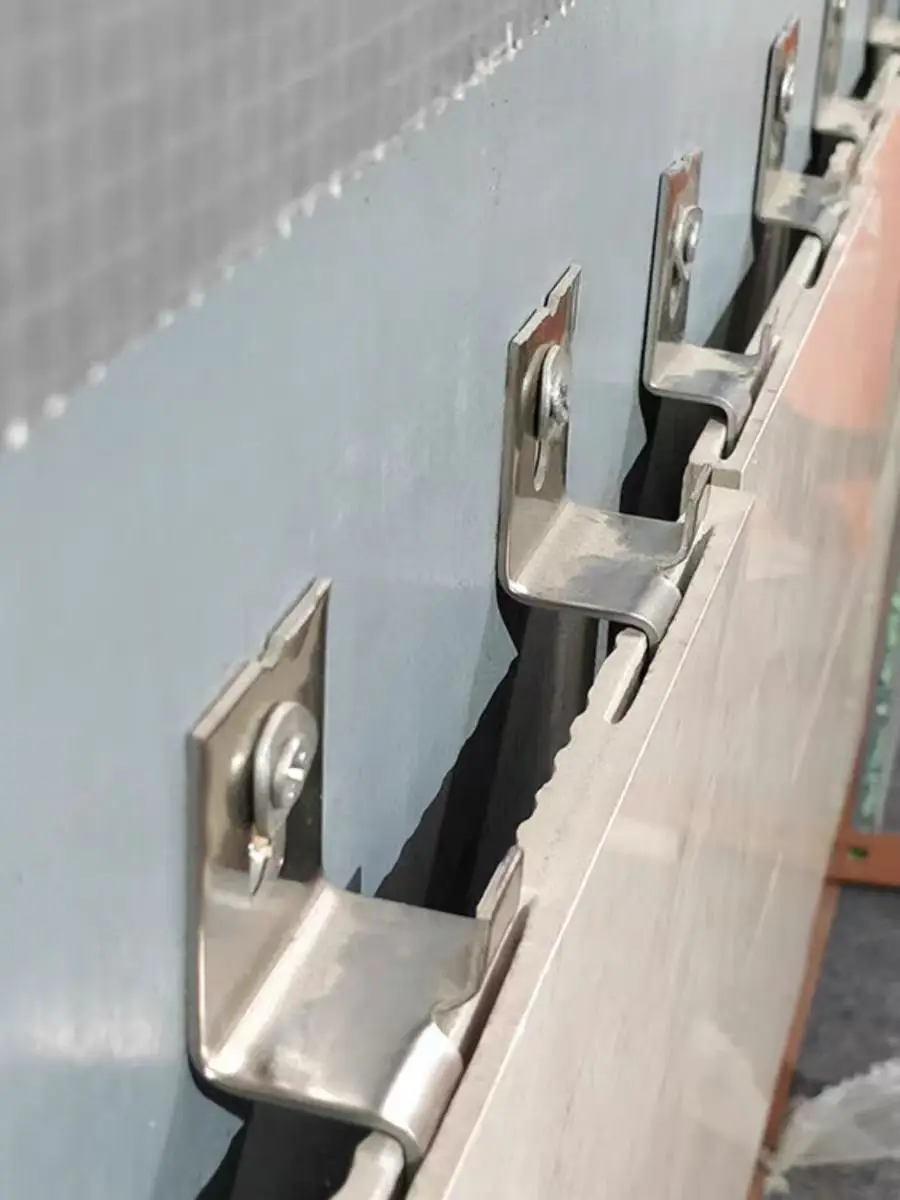 T-Shaped Corner Code Double Curved Stone Dry Hanging Accessories Wall Marble Fixed Stainless Steel Buckle Bracket