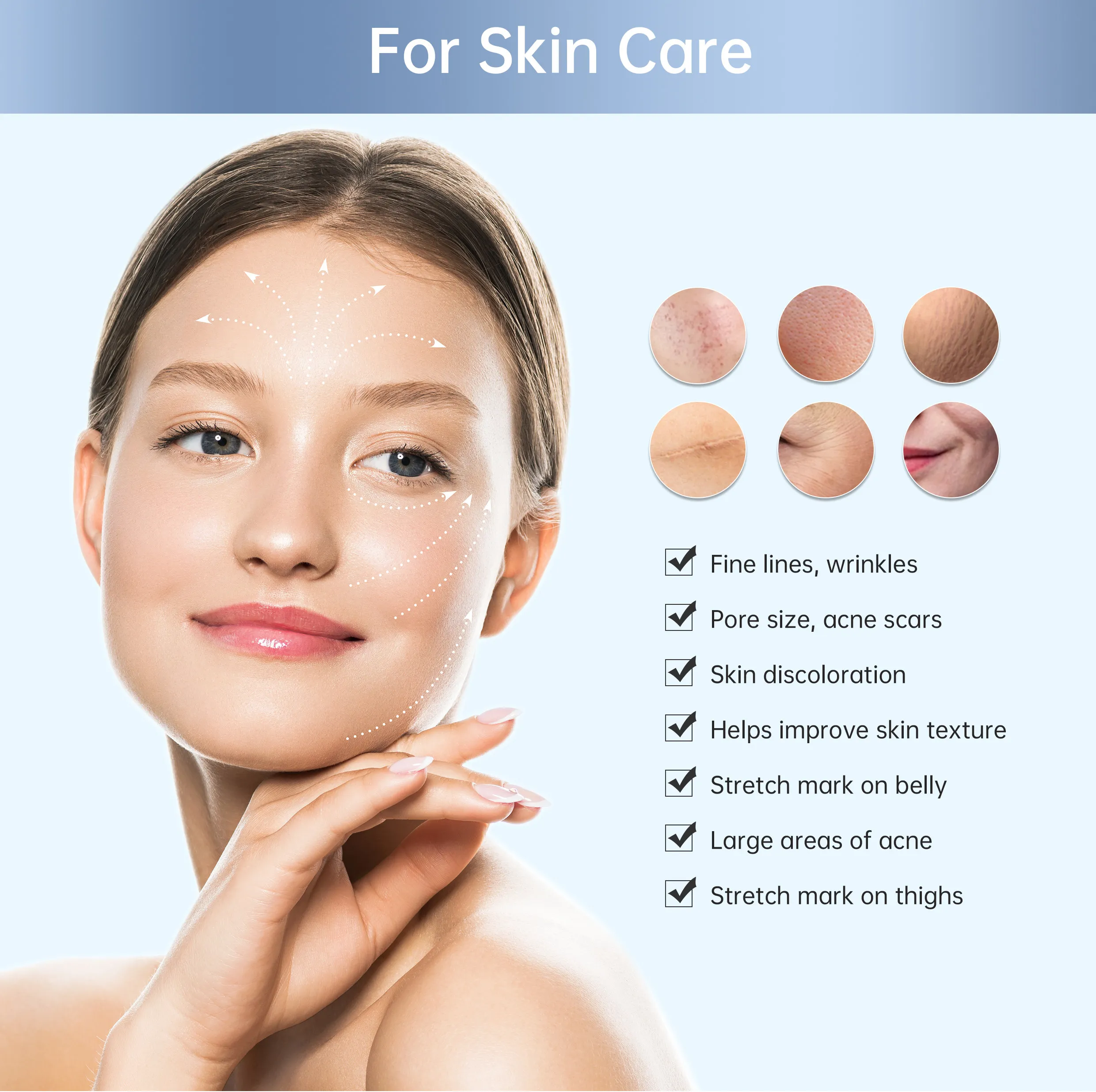 2024 Electroporation facial beauty machine With 5 Speed Level Adjustable Hair Growth Device