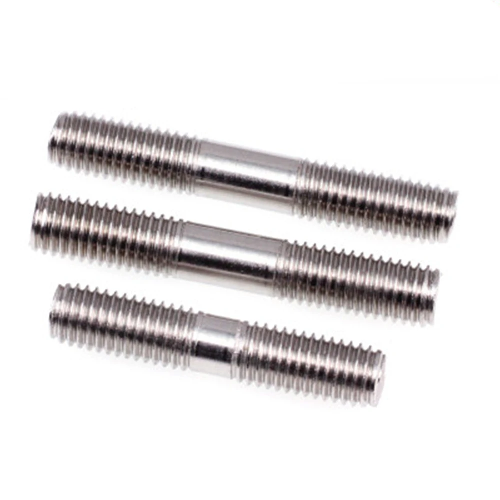 Fastener Double End Studs Threaded Rod Stud Bolt High Strength 8 8 Grade ASTM A193 B7 Stainless Steel Carbon Steel Black Plain