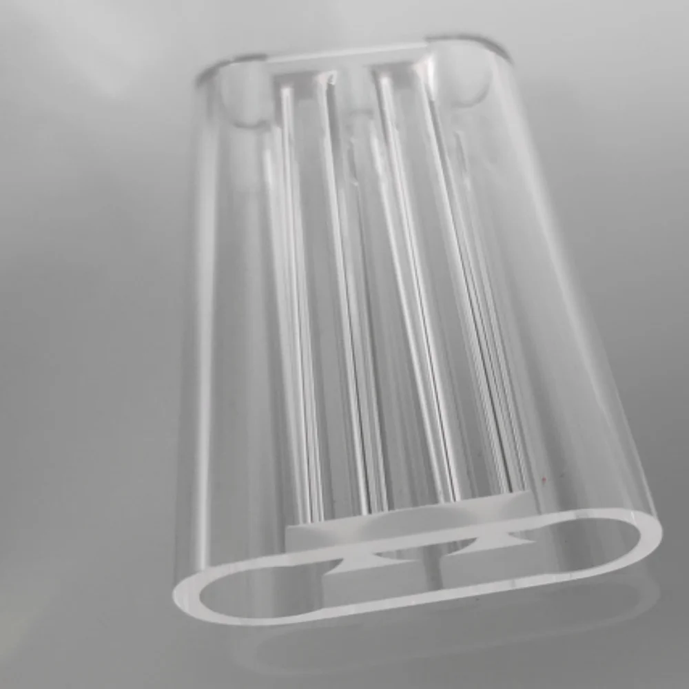 99.99% SiO2 transparent or frosted triple bore quartz cavity for uv  laser equipment