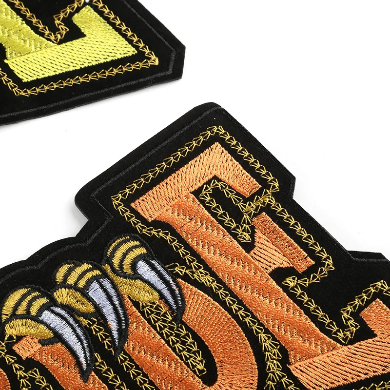 New computer embroidery logo wholesale English alphabet clothing accessories large patch stick embroidery cloth paste