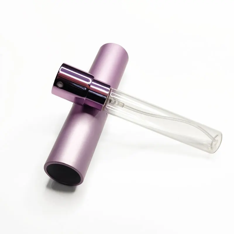 Twist tester atomizers glass tube pink silver black gold 10 ml travelling sample aluminum bottles