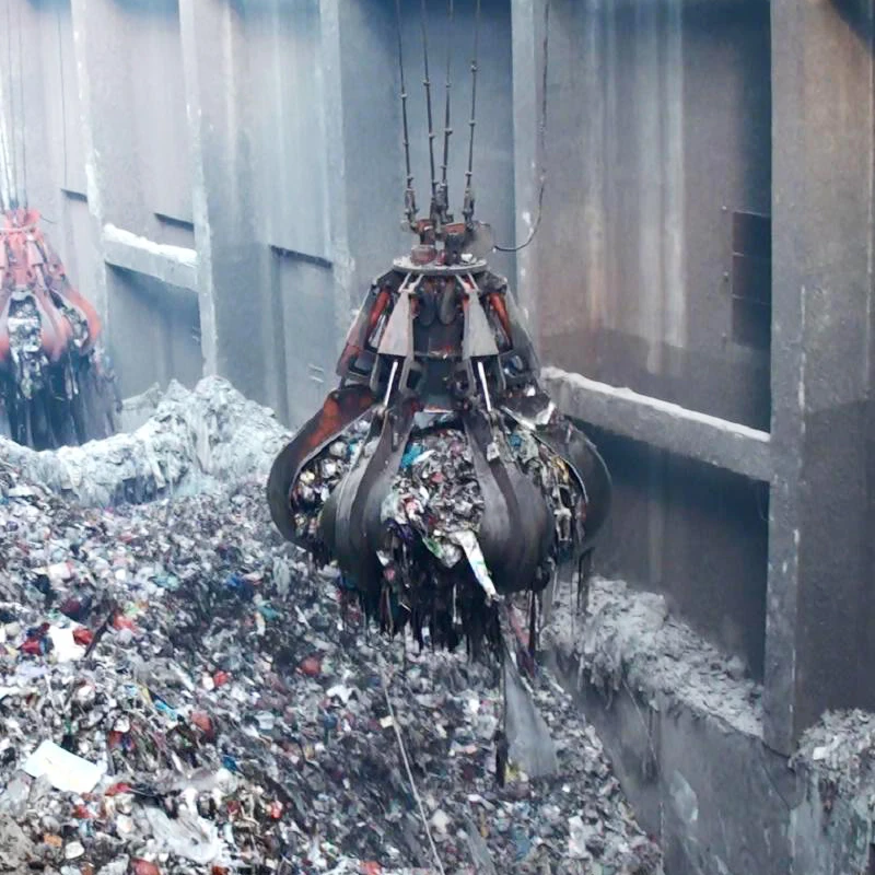 
Custom garbage handling 8 ton hydraulic orange peel grab for overhead crane wholesale 