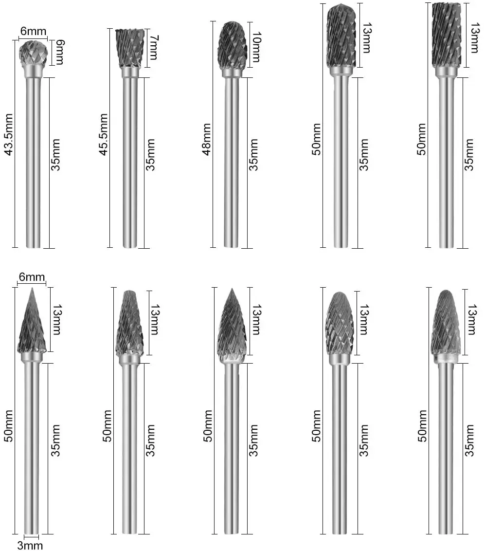 Single cut tungsten carbide burrs carbide rotary burr for power tools
