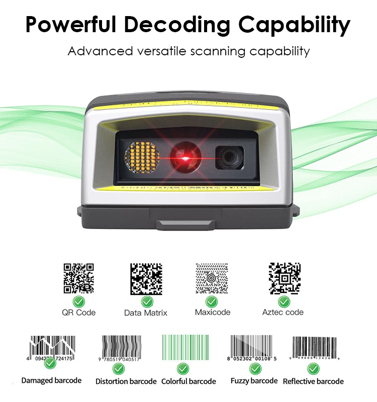 Wireless Blue Tooth Laser wearable hand Wrist Mounted Barcode scanner with finger trigger glove