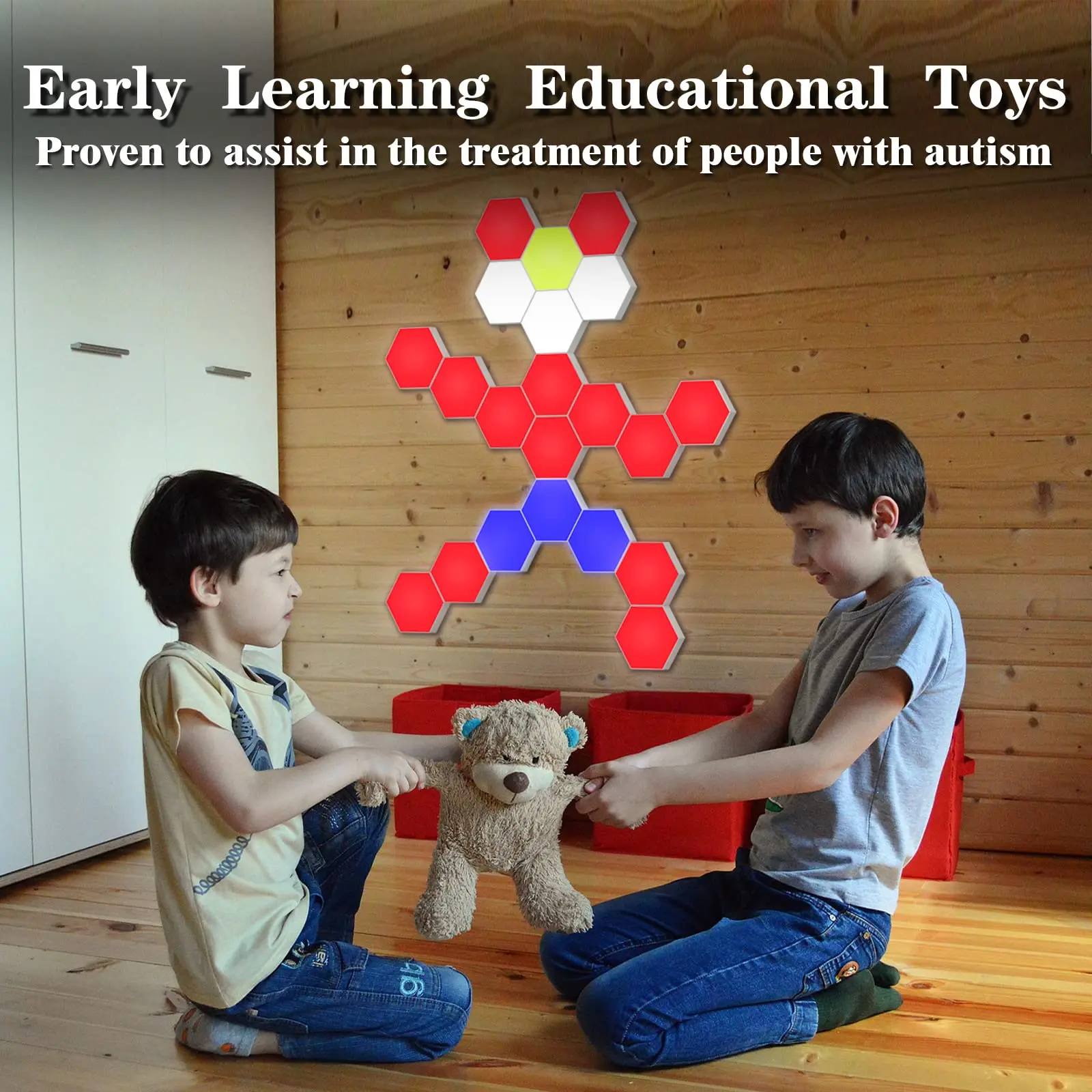 3D RGB Changing Hexlight Modular Touch Panels Wall Lighting Magnetic Honeycomb Quantum Lamp LED Hexagon Decoration Night Light