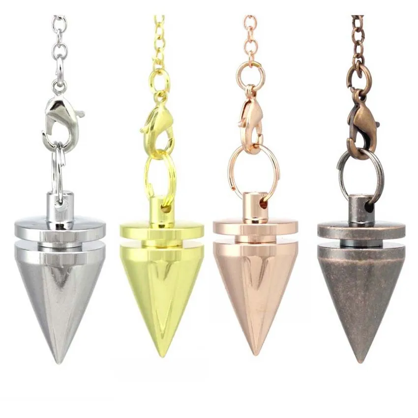 Metal Pendulum Pendulos Pendulums for Dowsing Spiral Cone Antique Pyramid Pendule Reiki Spirtual Pendant