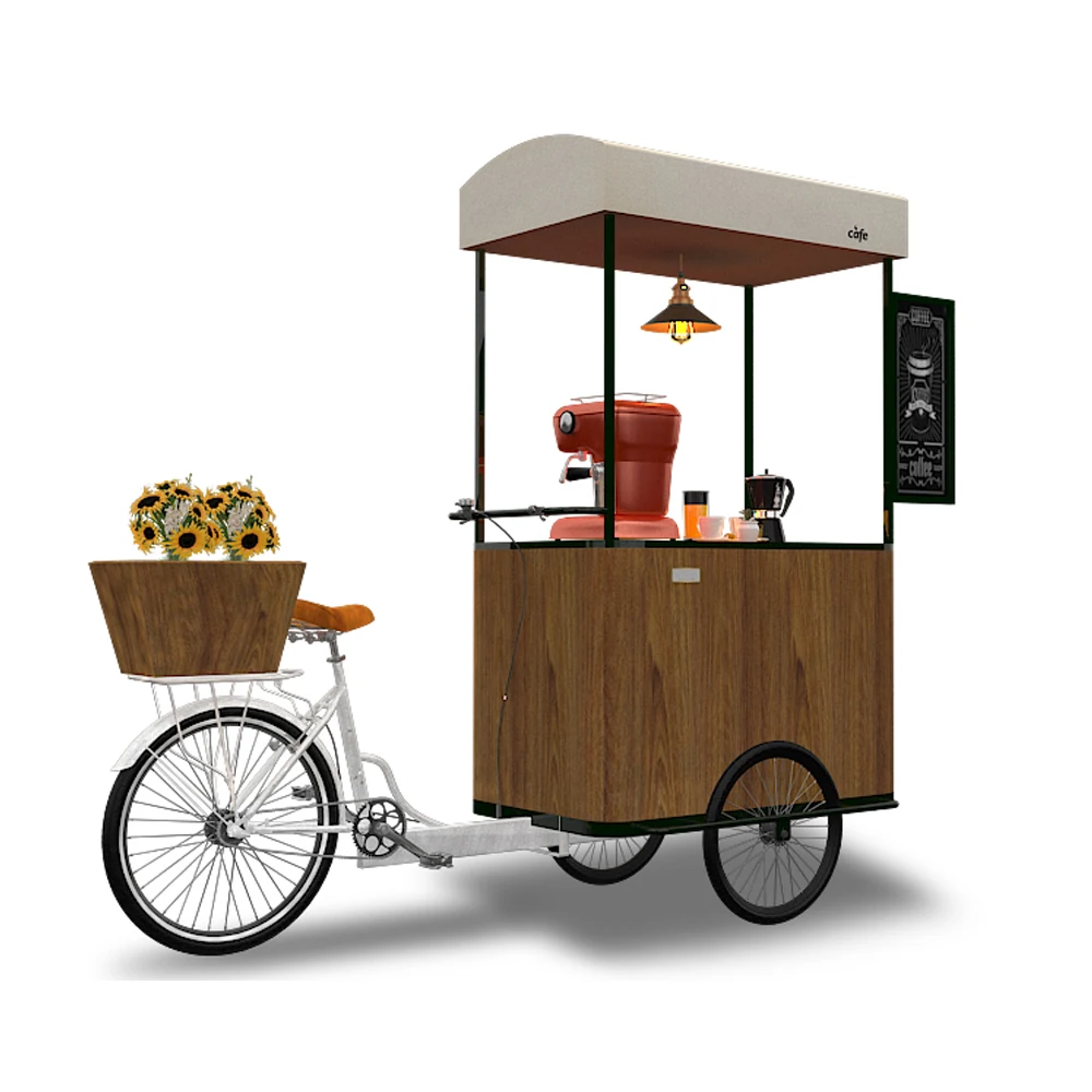 ice cream cart fast food store fried chicken electric food cart outdoor stainless steel gas fried food cart with a spit grill (1600494412794)