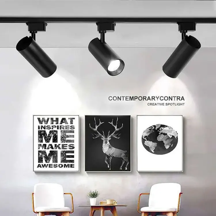Modern Led Track Lights Angle Adjustable Aluminum Track Spot Lighting System Rail Lamp COB 20W 30W 40W Shop Store Light
