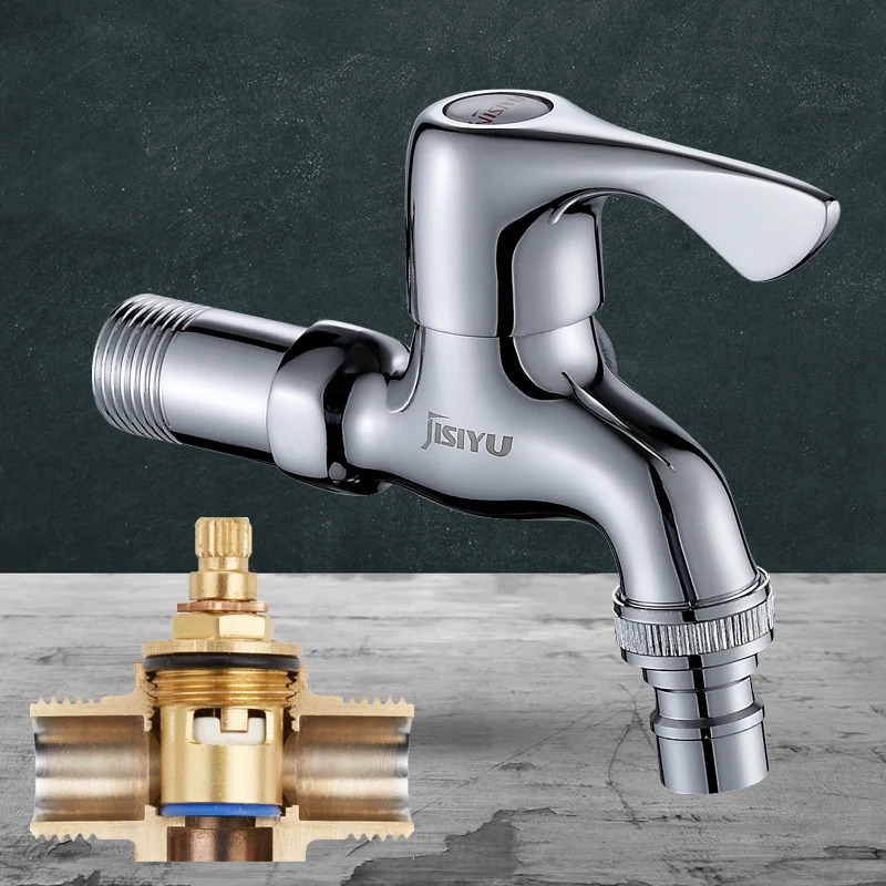 Factory Wholesale Brass Single Cooled  Faucet Bathroom Cold Water Quick Open  Faucet