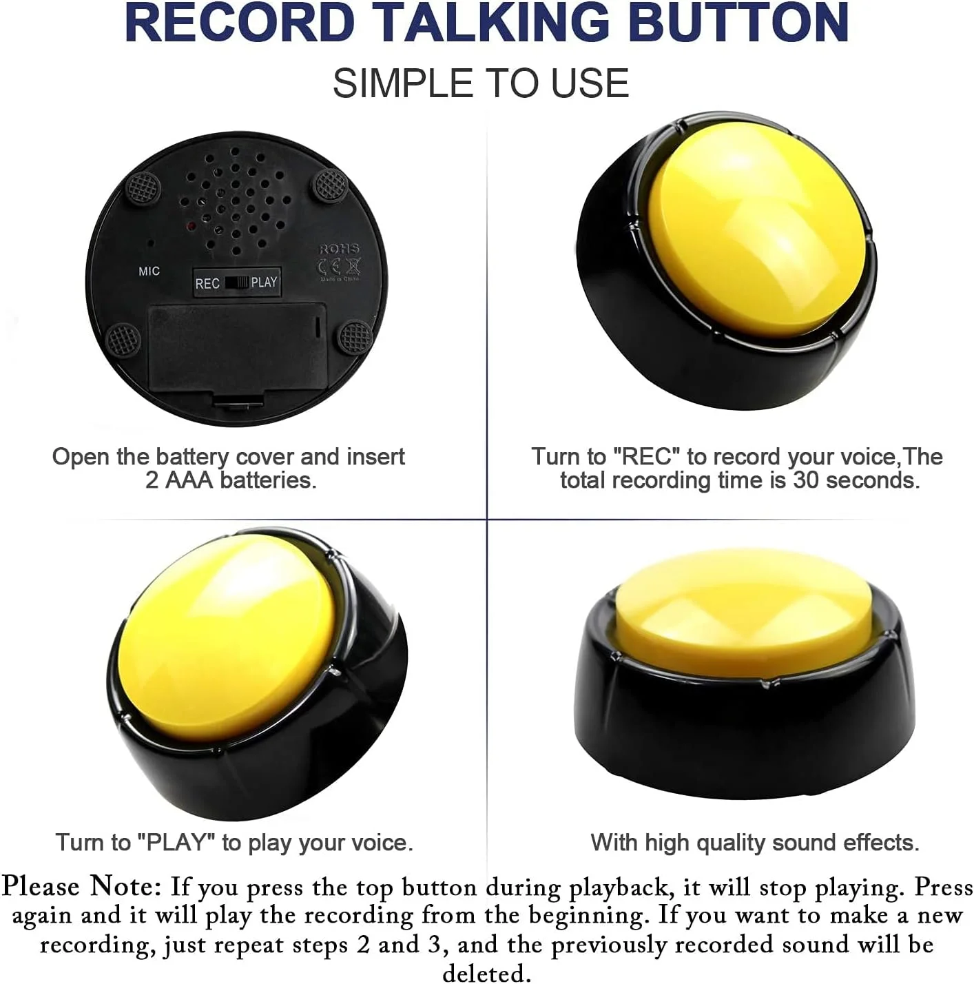 Custom CE Dad Joke Button a Gift for Fathers with 50+ Funny Dad Jokes Novelty Talking Button Present Sound Button for Gift