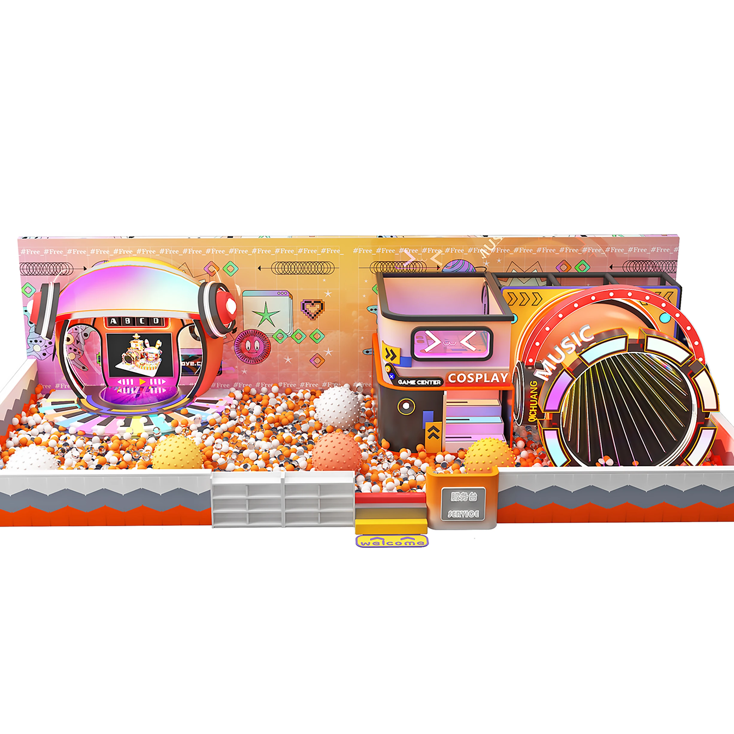 Customization Kindergarten Creche  Role Playhouse Indoor Playground Jungle Gym Soft Play Equipment Set Indoor Play Centre