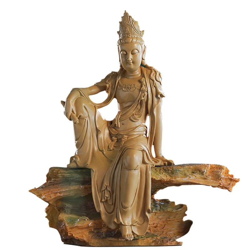 Custom Imitation Wood Resin Metal Ceramic Crystal Buddhism Standing Sitting Laughing Buddha Figure Statue for sale