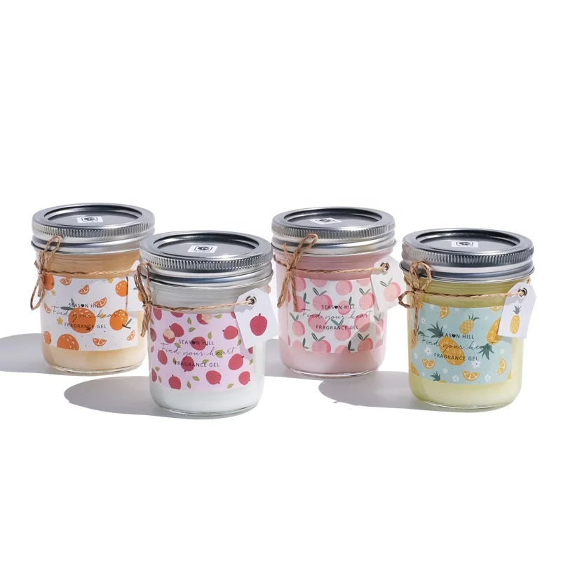 
SEASON HILL Fruity Fragrance Air Freshener Gel Home Aroma Gel Custom Logo And Scent Orange Peach Lychee Pineapple 