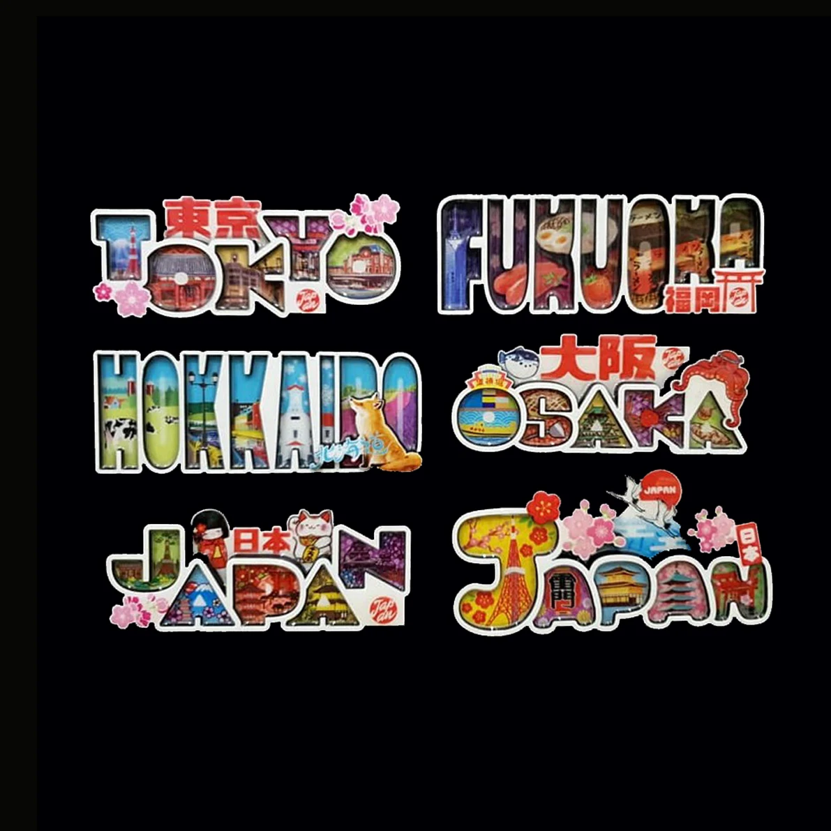 3D Fridge Magnet Engrave Custom Logo Tourist Souvenirs Wood Carving 2 layer Wood Fridge Magnet