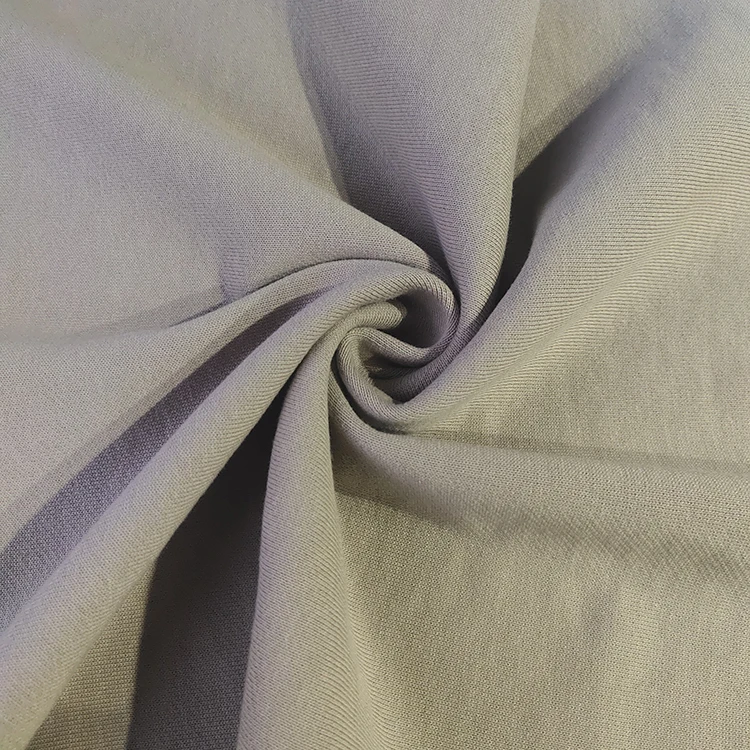 Plain dyed 2 way stretch French terry fabric 100% combed cotton knitted fabric for sports hoodies