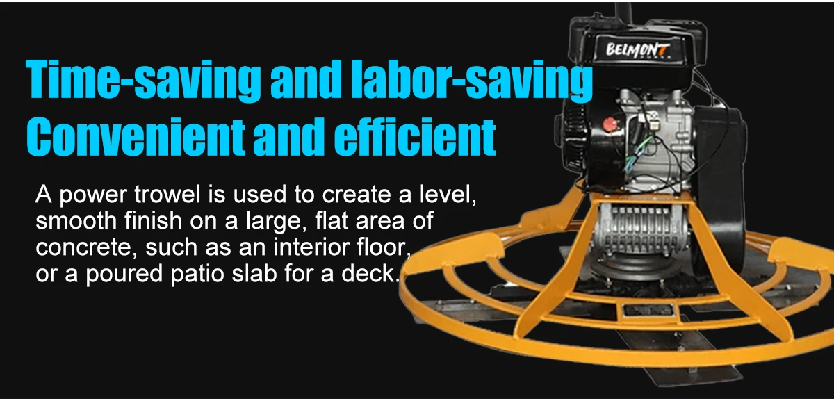 Air-cooled petrol power trowel machine with handle