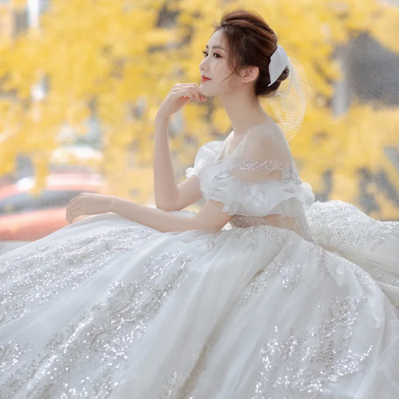 Princess Bridal Ball Gowns Plus Size Crystals Beading Wedding Dresses Vintage Ballgown Sleeveless Bridal Dress