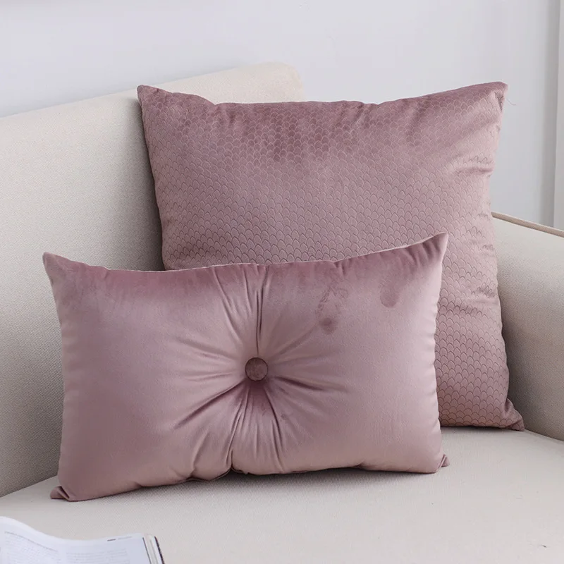 Nordic Cushion Cover With Filling Luxury Throw Velvet lumber Striped Pillow Case for Sofa Bed