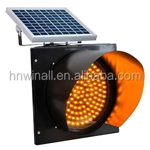 best quality Solar Powered Yellow Flashing beacon Light Circular Led red green Light Traffic Strobe Light