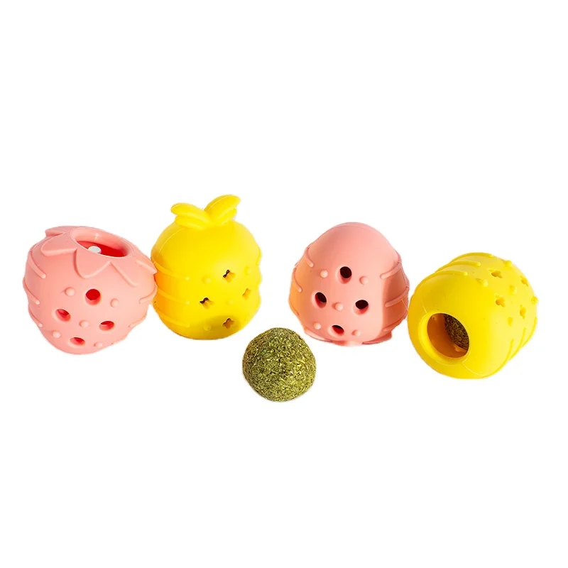 New Products Fruit Style Pet Rubber Toy Cat Toy With Catnip