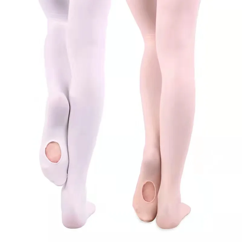 High Quality Low Price Factory In-stock Free Sample Convertible Ballet Tights With Hole Dance Tights Kids Stocking ballet socks