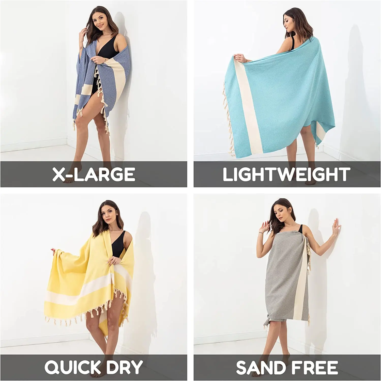 Summer Sublimation beach towel Large Turkish Towels Printed Striped Cotton Beach Towel