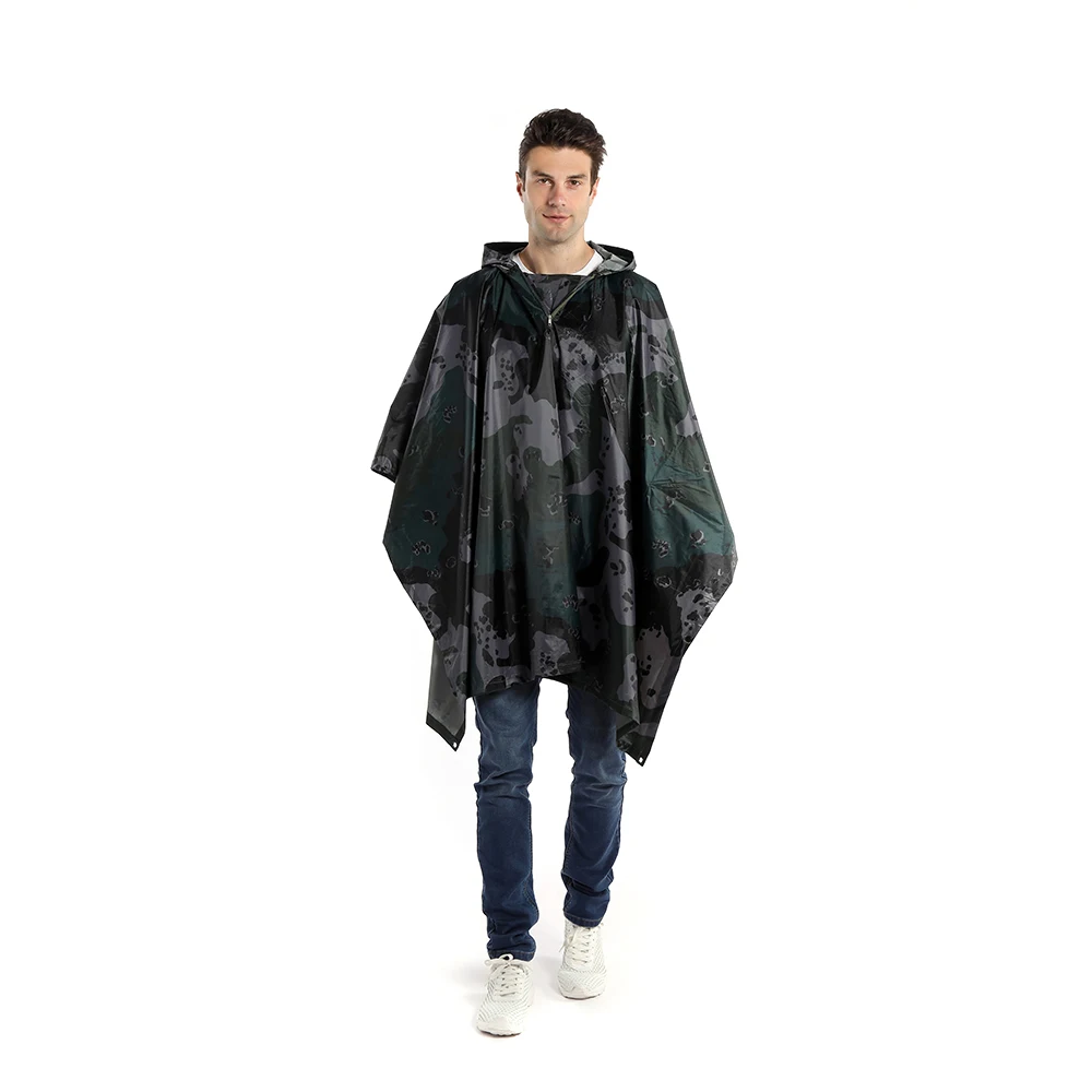 High Quality Waterproof Raincoats Different Pattern Printing Polyester Hooded Poncho Cloak for Men