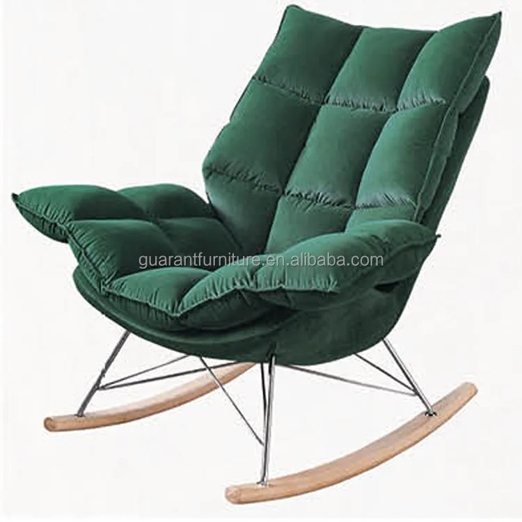 new design  fabric  leisure chair modern relax rocking chair  for living room