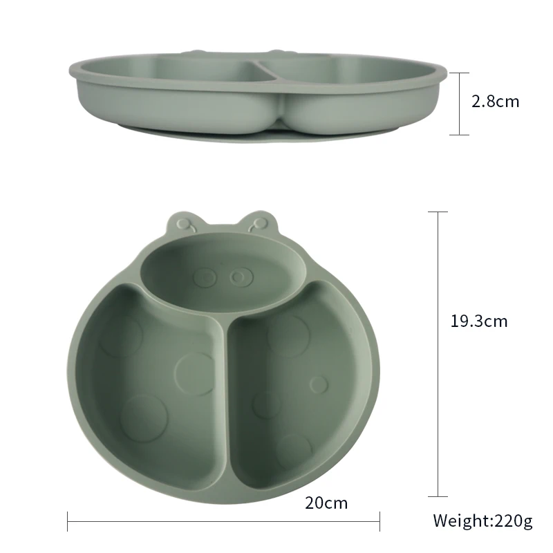 Leatchliving BPA Free Silicon Food Grade Suction Plate Ladybird Shape Custom Logo