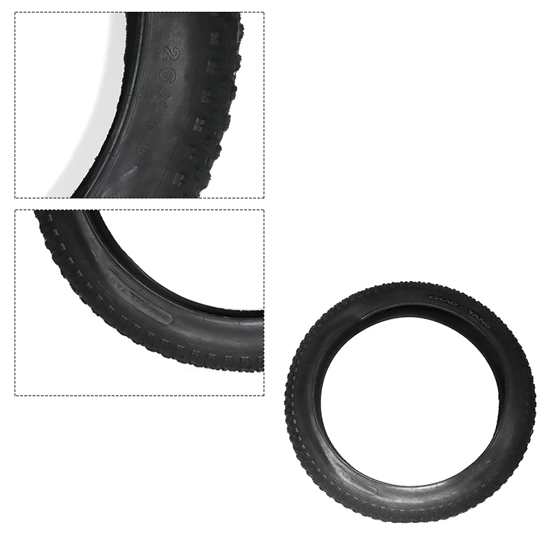 Superbsail CHAOYANG 26x4.0 Fat Tire Anti-slip 26-Inch Beach Snowfield MTB & Asphalt Road Bike Tyre for BMX Cycling Tube Included