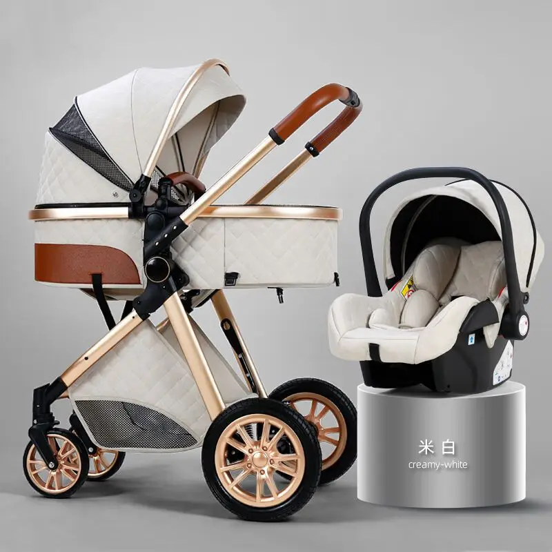Baby Pushchairs Carriage Car Seat And Strollers Folding Baby Stroller Pram 3 In 1 With Car Seat