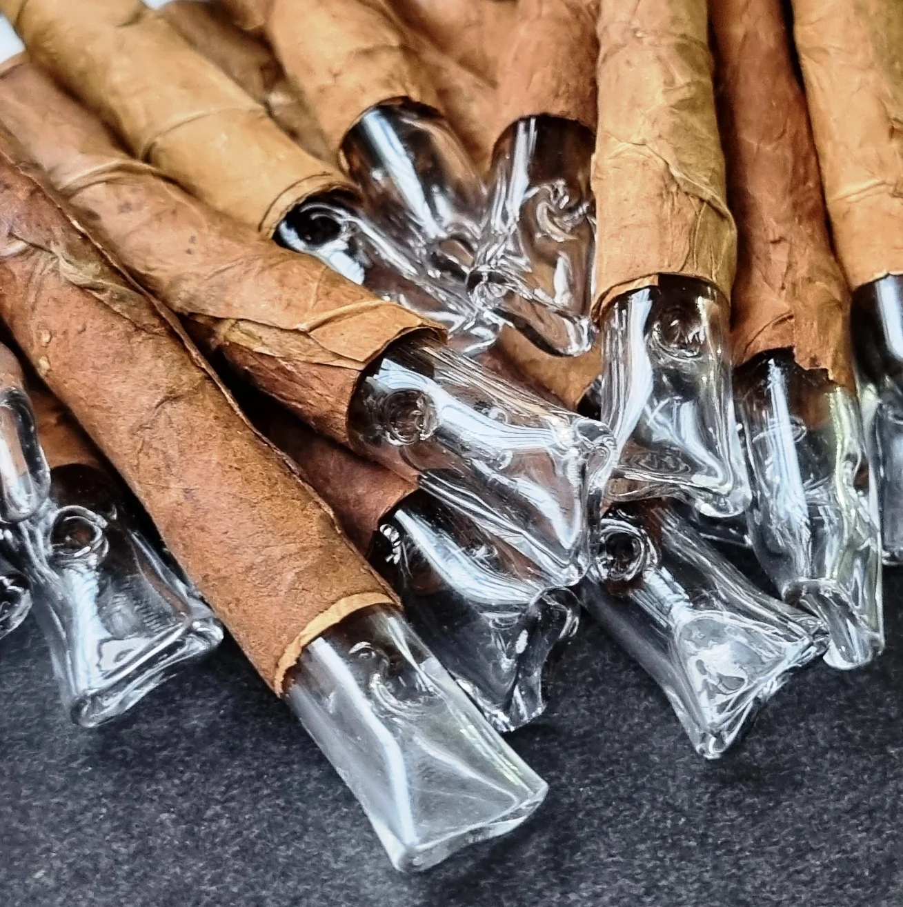 Round Glass & wood tips Brown Green Natural loose leaf cut size wraps NON GMO American Green & Brown paper rolled cones tubes