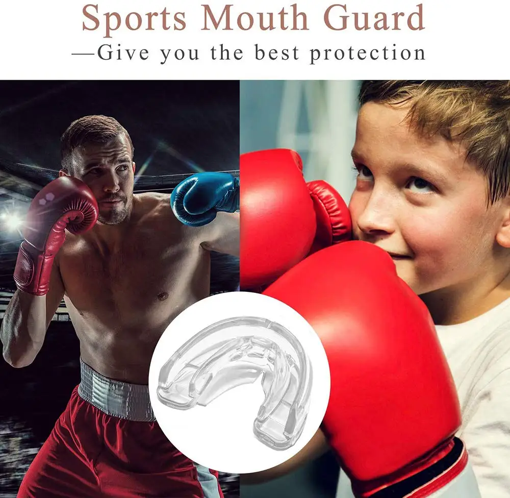 Mouthguard Sports Protection, Quality Teeth Protection / Double Braces Mouth Guard / No Boiling Required, Football Mouth Guard