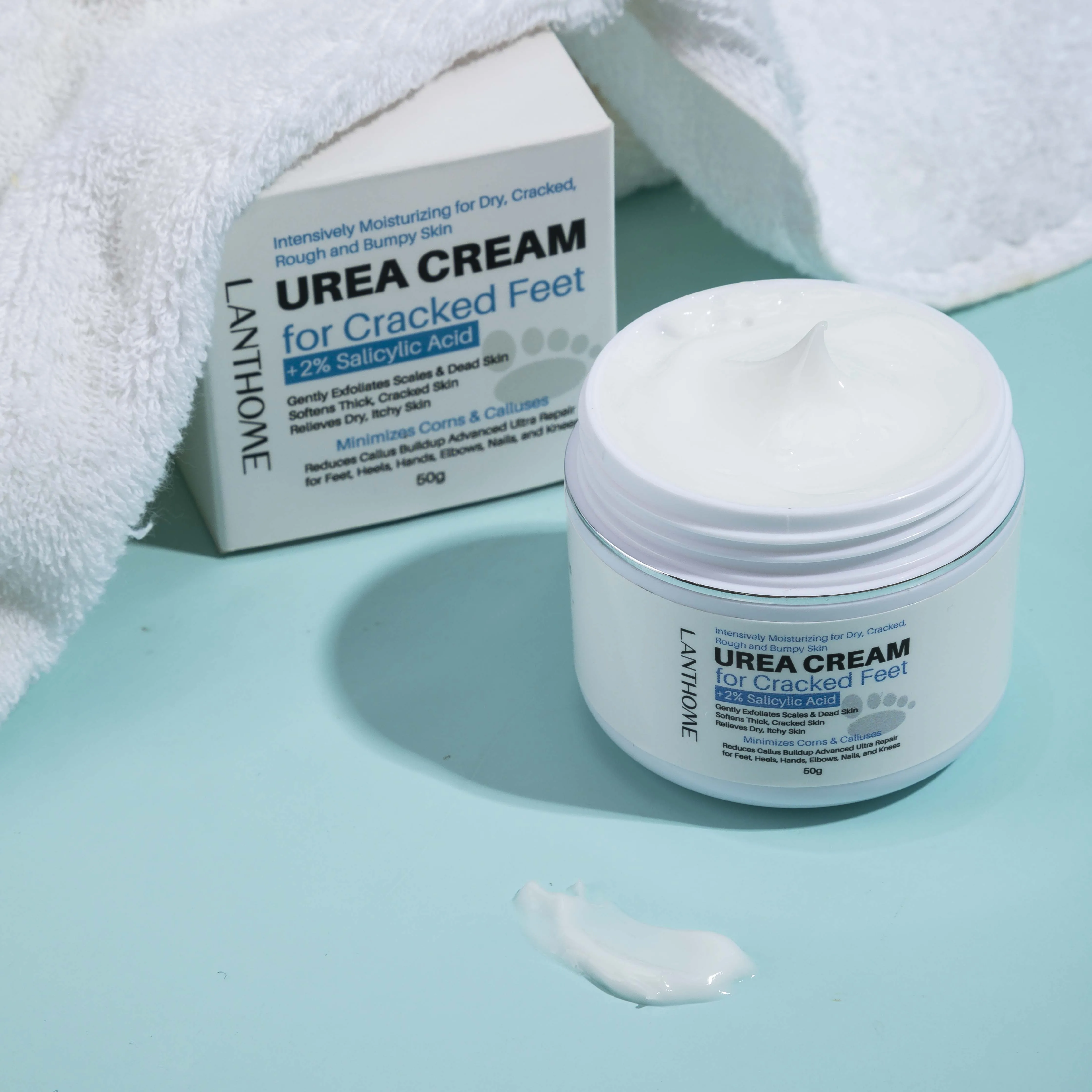 Urea Cream + 2% Salicylic Acid Foot Scrub Care Exfoliates Dead Skin Callus Remover Heel Cream Urea