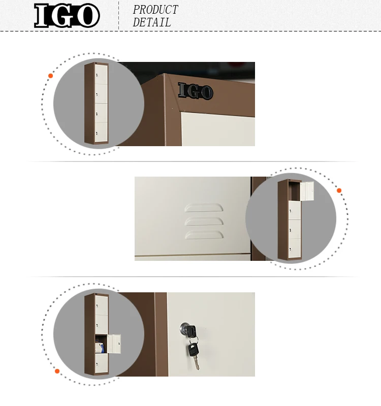 Hot Sale 4 Door Clothes Metal Lockers 4 Tiers Metal Storage Wardrobe