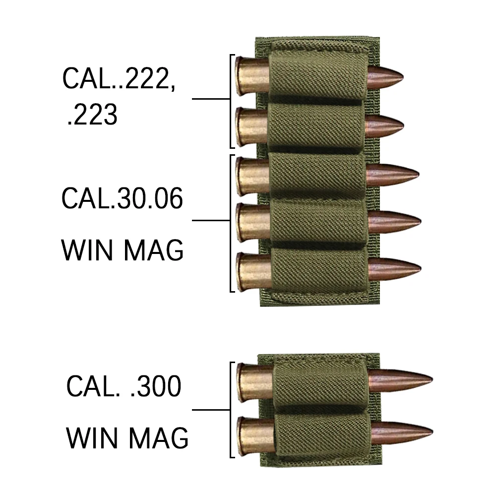 Tactical Hunting Ammo Holder 5 Rounds Shell Holder Bullet Bag Adhesive Patch Cartridge Carrier Mag Pouch