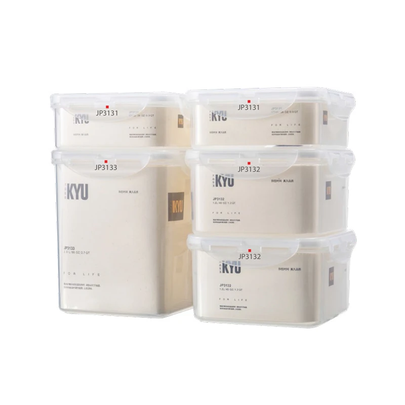 food grade material BPA free 1.6L rectanlge flat  PP airtight square shape storage box food container for kitchen