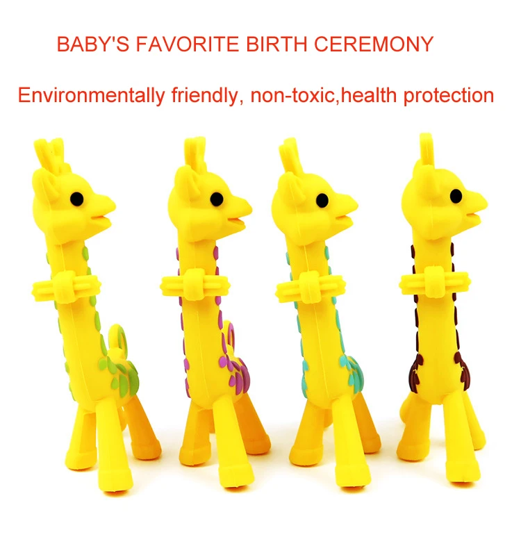 
Silicone Teether giraffe Wholesale Soft Toy BPA Free Silicone Teether For Baby Teething 